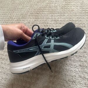 ASICS Gel Contend Running Shoes Black Teal Purple Womens Size 9.5 Athletic